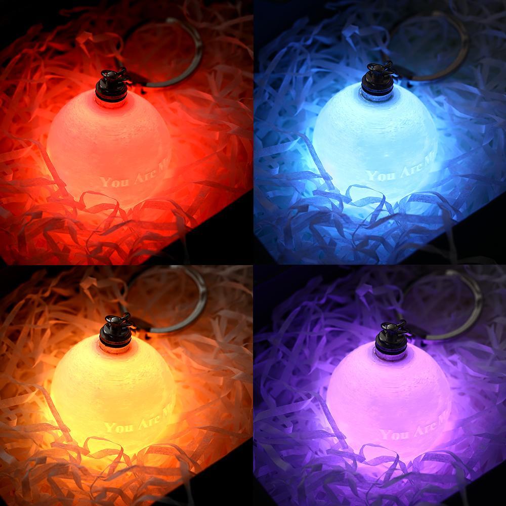 Custom 3D Printed Photo Moon Lamp Keychain — product image 4
