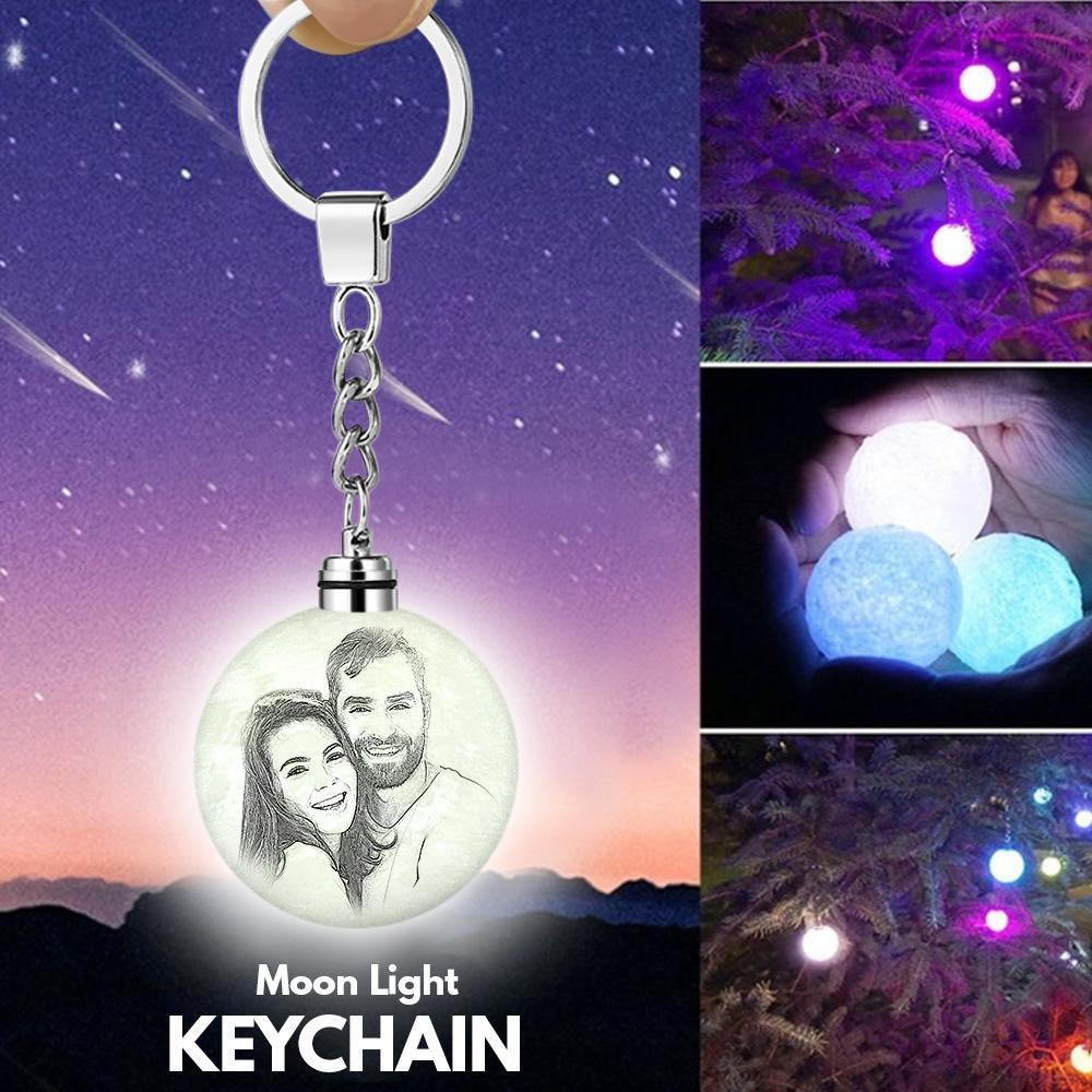 Custom 3D Printed Photo Moon Lamp Keychain — product image 7