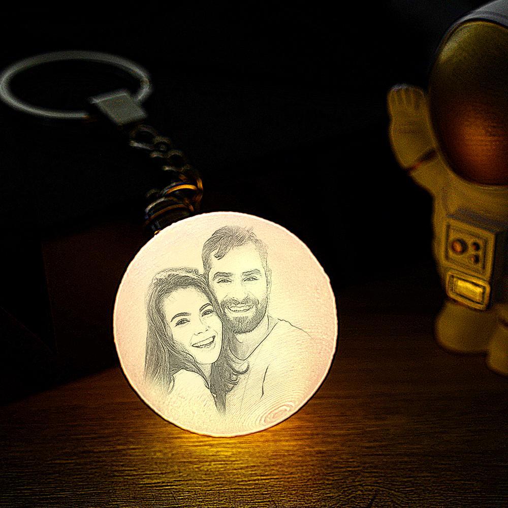 Custom 3D Printed Photo Moon Lamp Keychain — product image 9