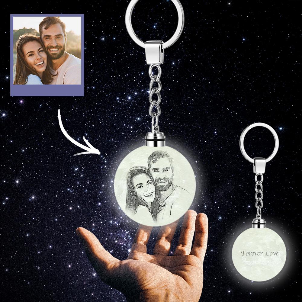 Custom 3D Printed Photo Moon Lamp Keychain — product image 5