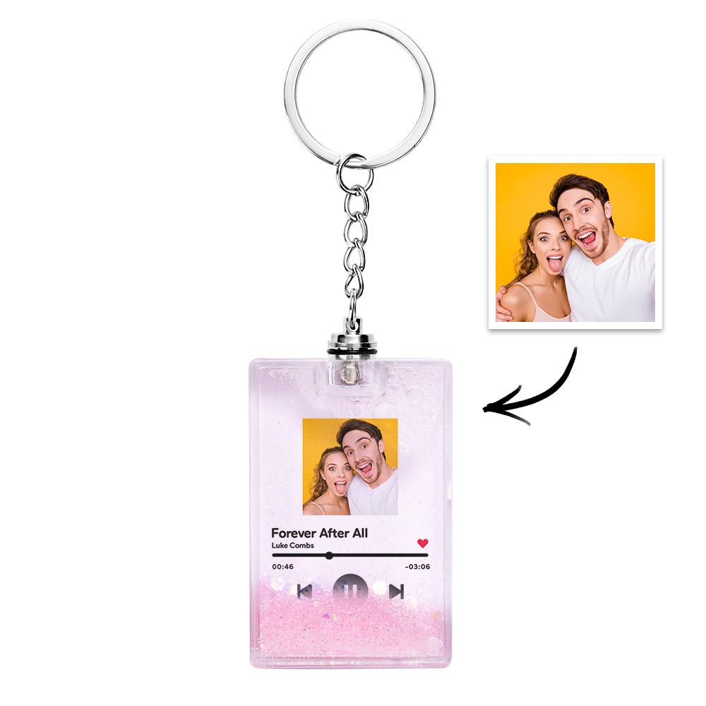 Custom Photo Scannable Music Code Illuminated Quicksand Keychain Gift — product image 4