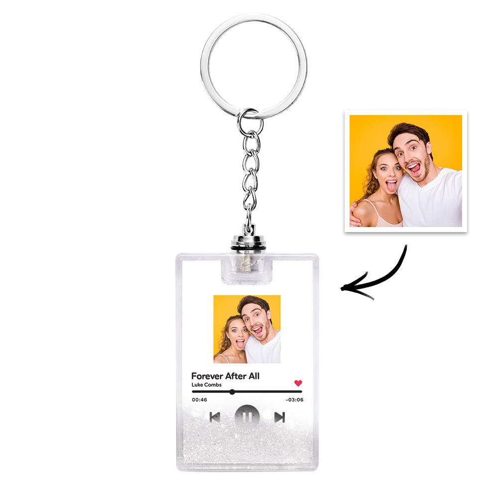 Custom Photo Scannable Music Code Illuminated Quicksand Keychain Gift — product image 6