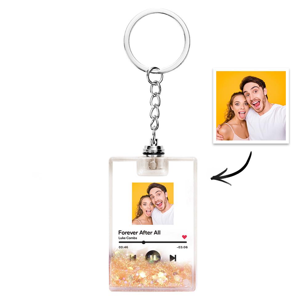 Custom Photo Scannable Music Code Illuminated Quicksand Keychain Gift — product image 8