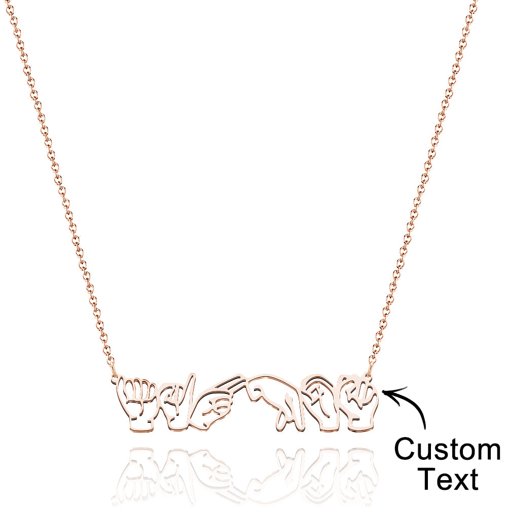Personalized American Sign Language Necklace Gift for Hearing Impairment ASL Interpreter Teacher — product image 7