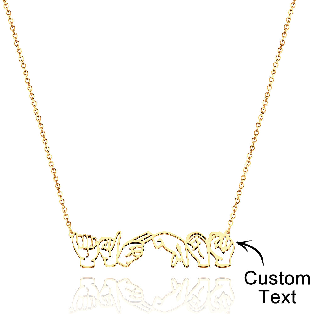 Personalized American Sign Language Necklace Gift for Hearing Impairment ASL Interpreter Teacher — product image 5