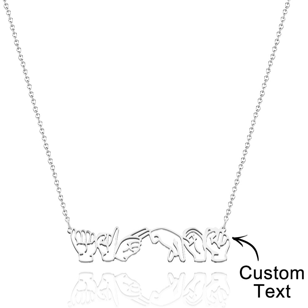 Personalized American Sign Language Necklace Gift for Hearing Impairment ASL Interpreter Teacher — product image