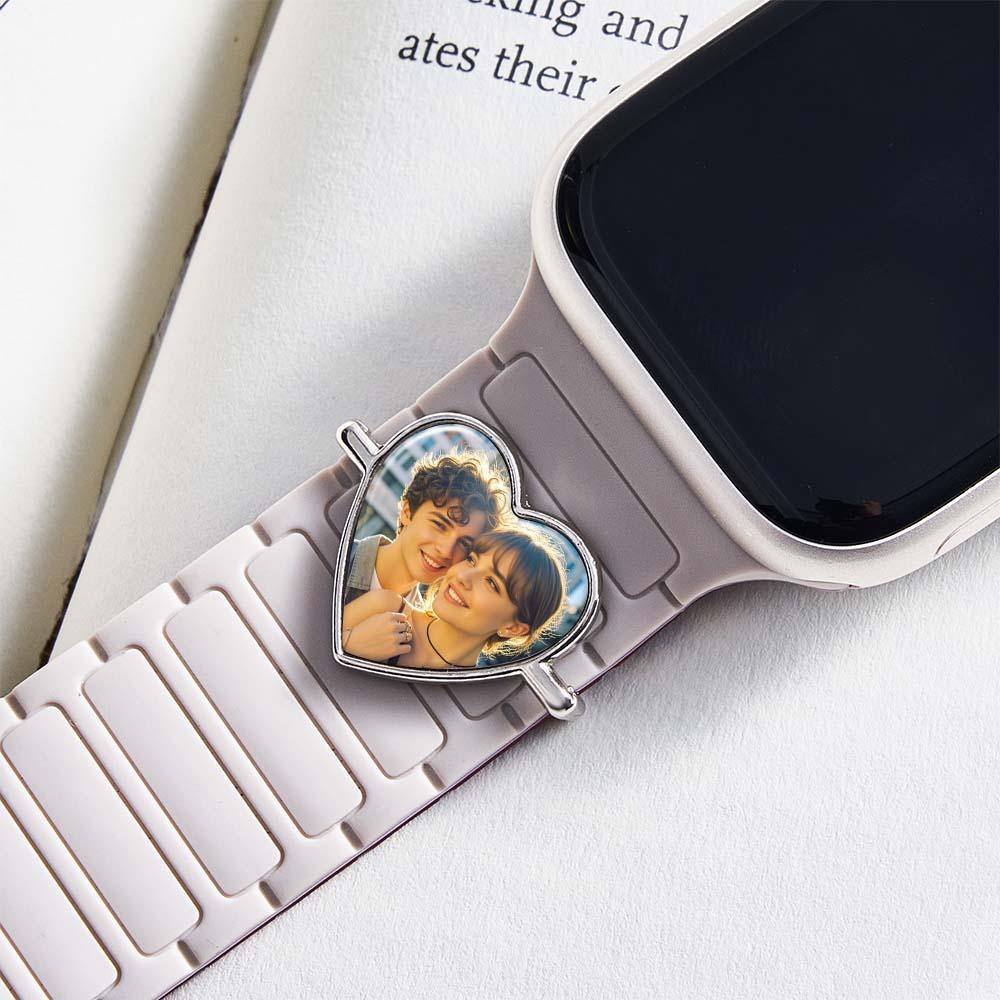 Custom Photo Watch Strap Charm - Personalized Smartwatch Beaded Accessory — product image 3