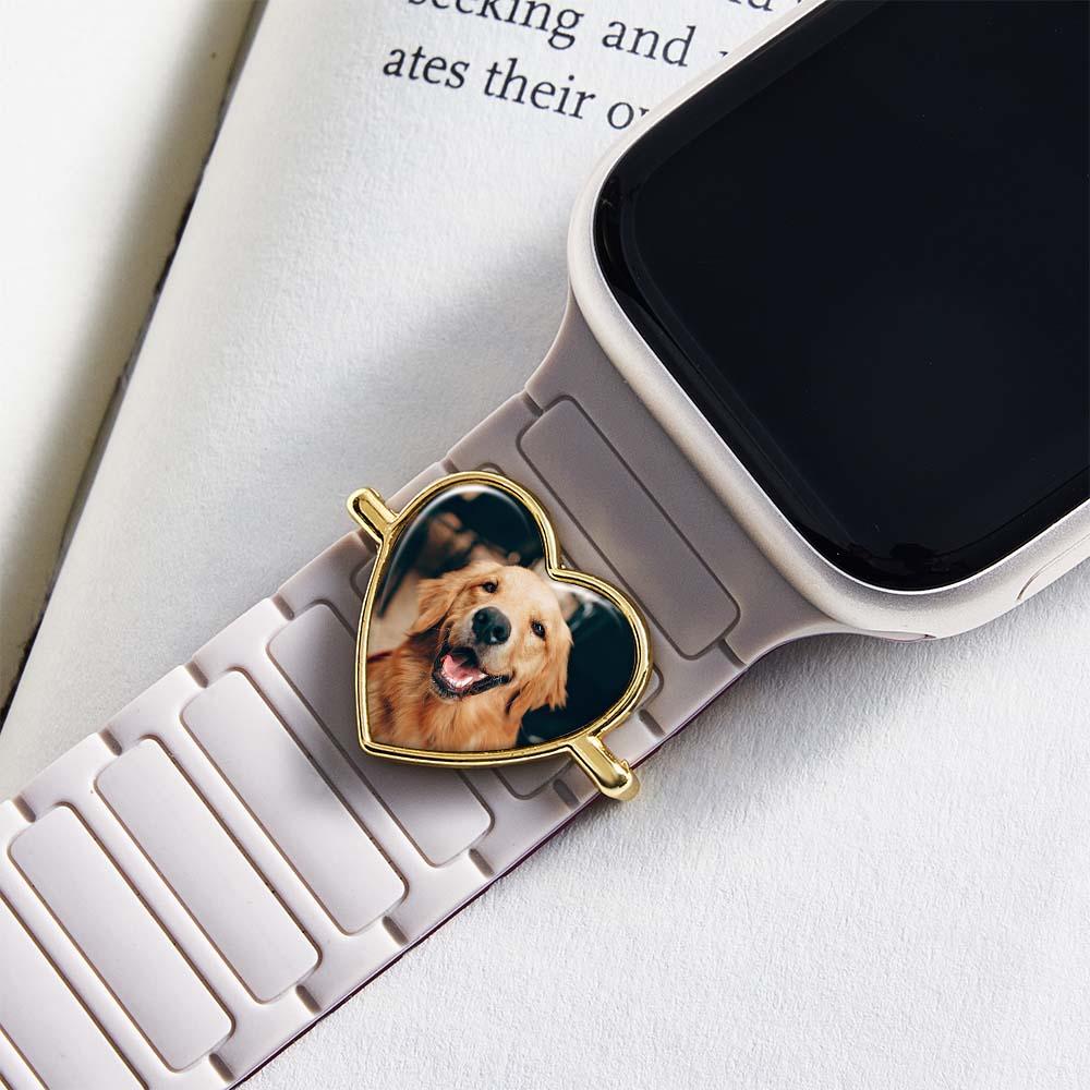Custom Photo Watch Strap Charm - Personalized Smartwatch Beaded Accessory — product image 4