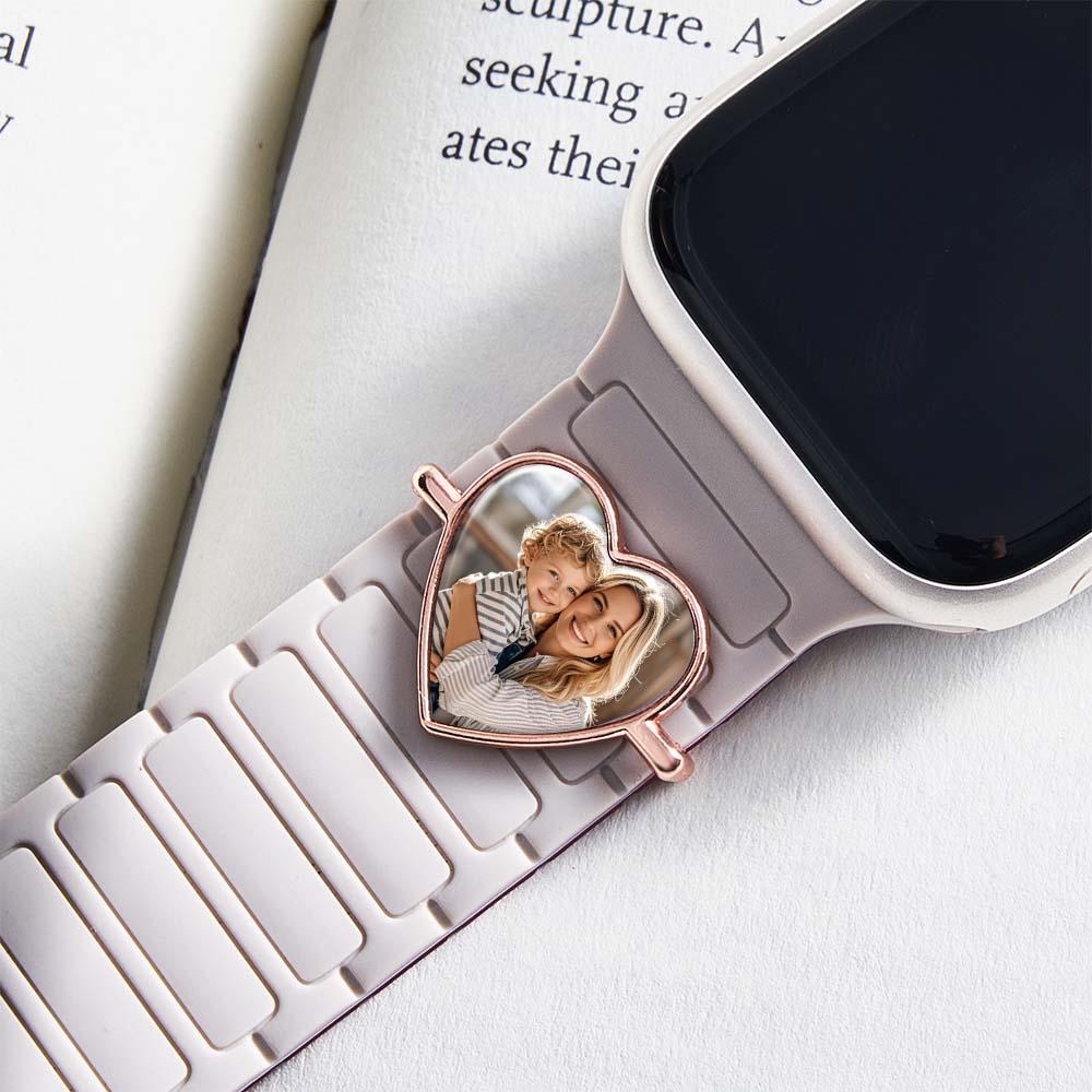 Custom Photo Watch Strap Charm - Personalized Smartwatch Beaded Accessory — product image 5