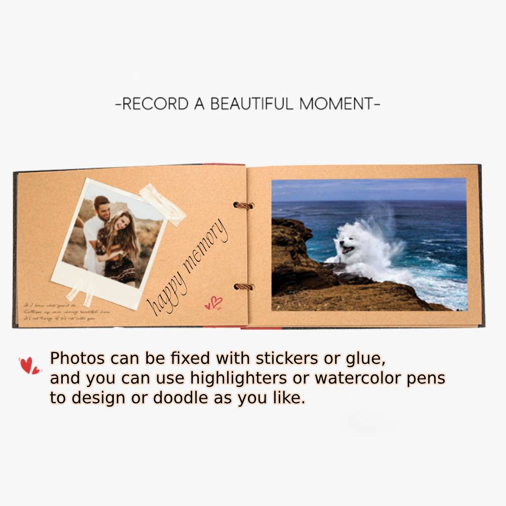 Our Adventure Book Handmade DIY Family Scrapbook Retro Travel Memory Book Valentine's Day Gift for Lover