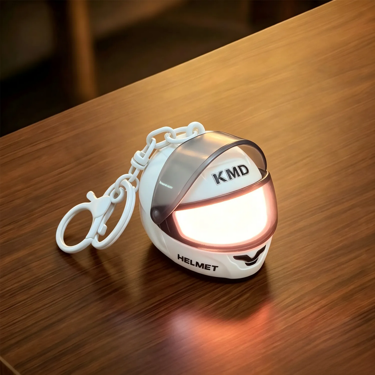 Light-Up Colorful Motorcycle Helmet Keychain Glows With Led Lights Unique And Creative Gift Suitable For Hanging On Bags Gift For Friends — product image
