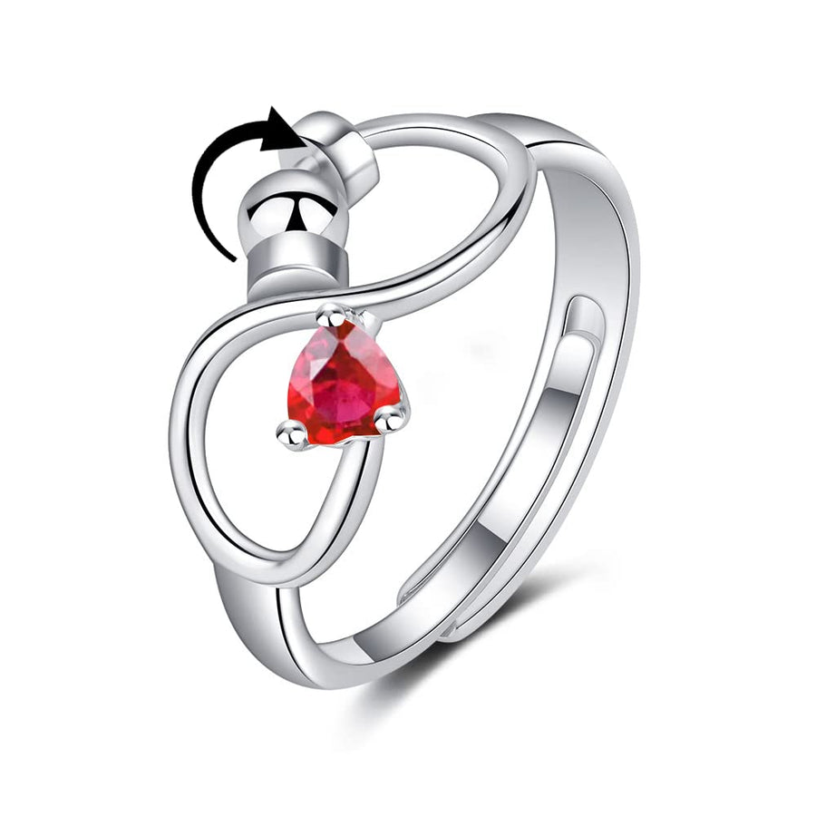 Adjustable Rotating Birthstone Fidget Ring for Women – Anxiety Relief Spinner Ring Birthday Gift — product image