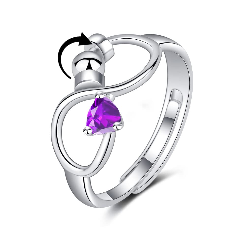 Adjustable Rotating Birthstone Fidget Ring for Women – Anxiety Relief Spinner Ring Birthday Gift — product image 5