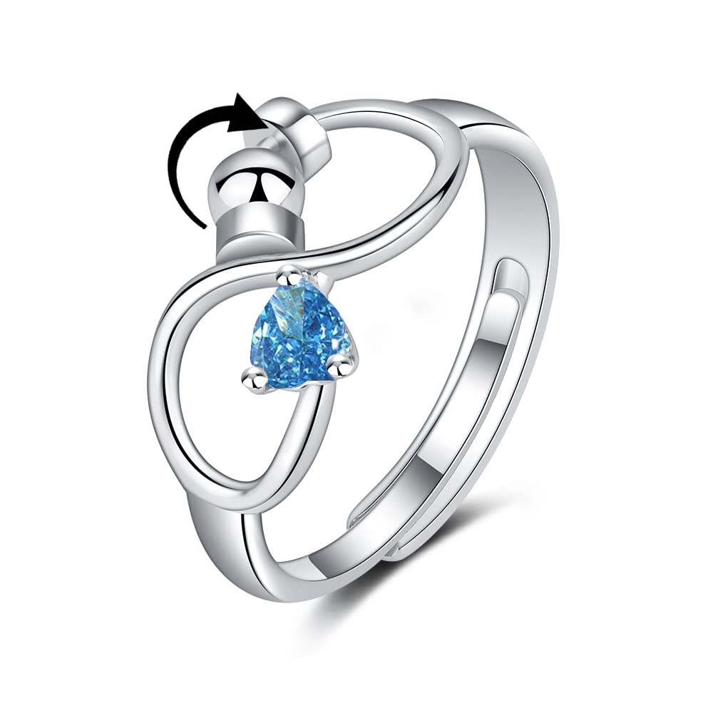 Adjustable Rotating Birthstone Fidget Ring for Women – Anxiety Relief Spinner Ring Birthday Gift — product image 6
