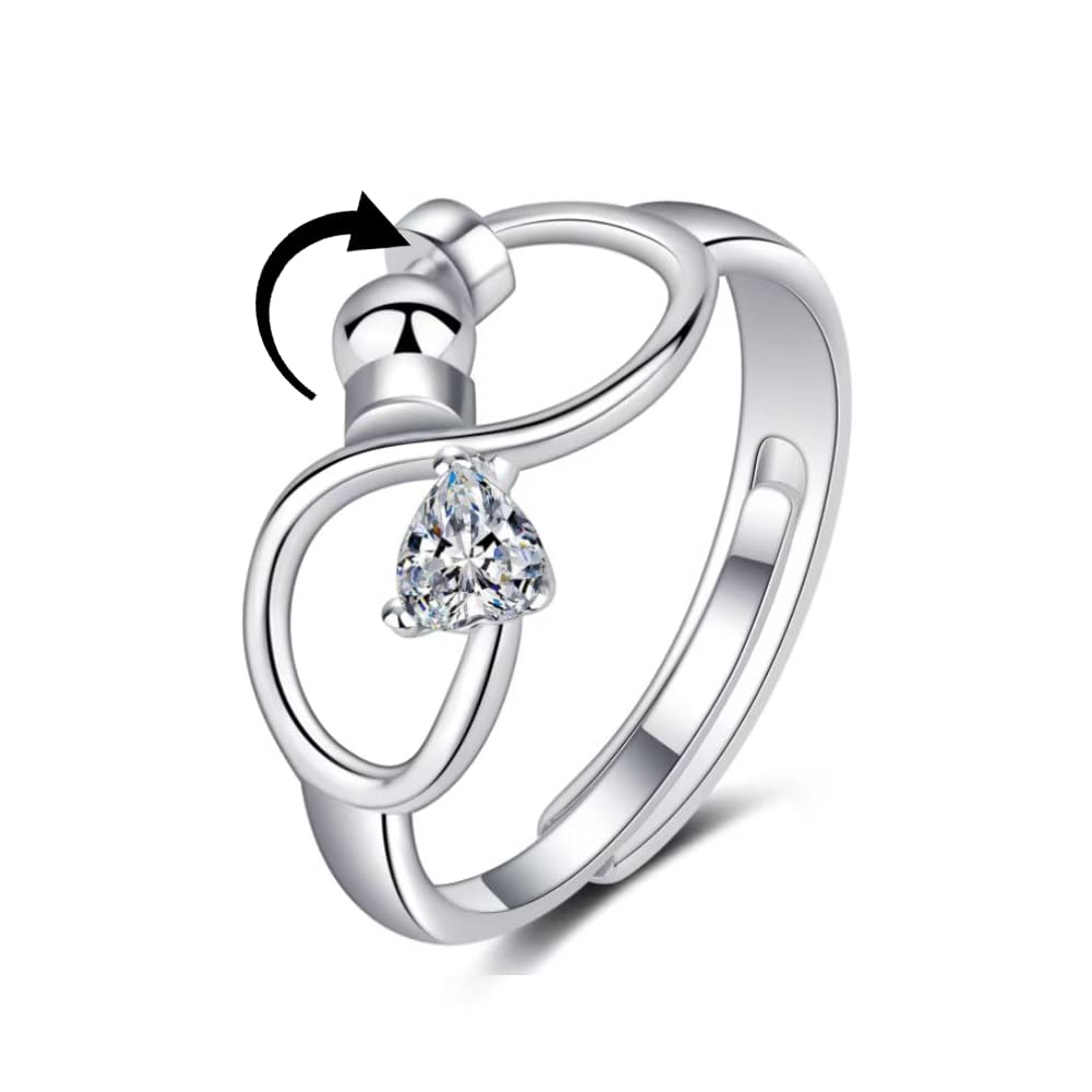 Adjustable Rotating Birthstone Fidget Ring for Women – Anxiety Relief Spinner Ring Birthday Gift — product image 7