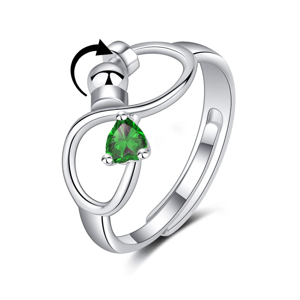 Adjustable Rotating Birthstone Fidget Ring for Women – Anxiety Relief Spinner Ring Birthday Gift — product image 8