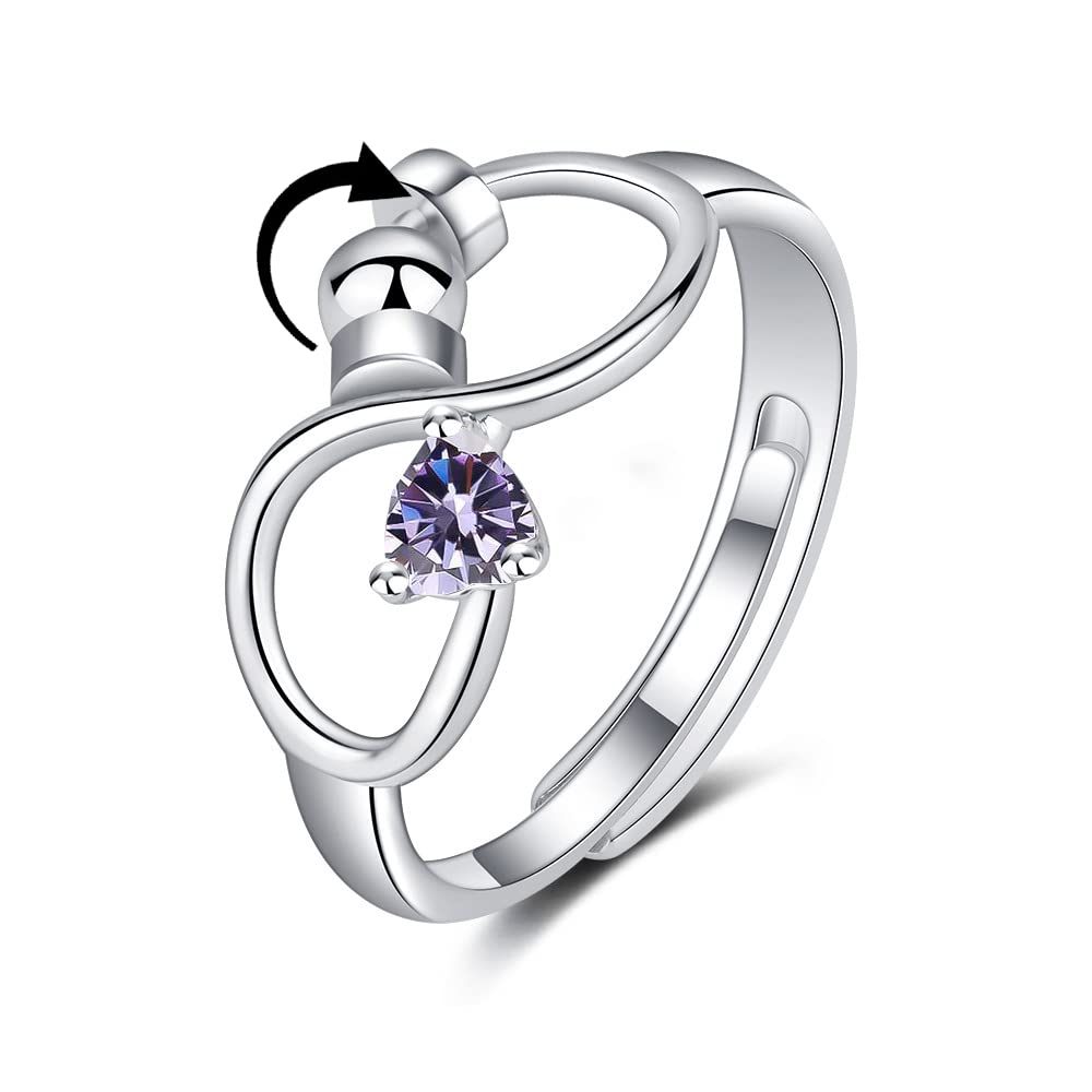 Adjustable Rotating Birthstone Fidget Ring for Women – Anxiety Relief Spinner Ring Birthday Gift — product image 9