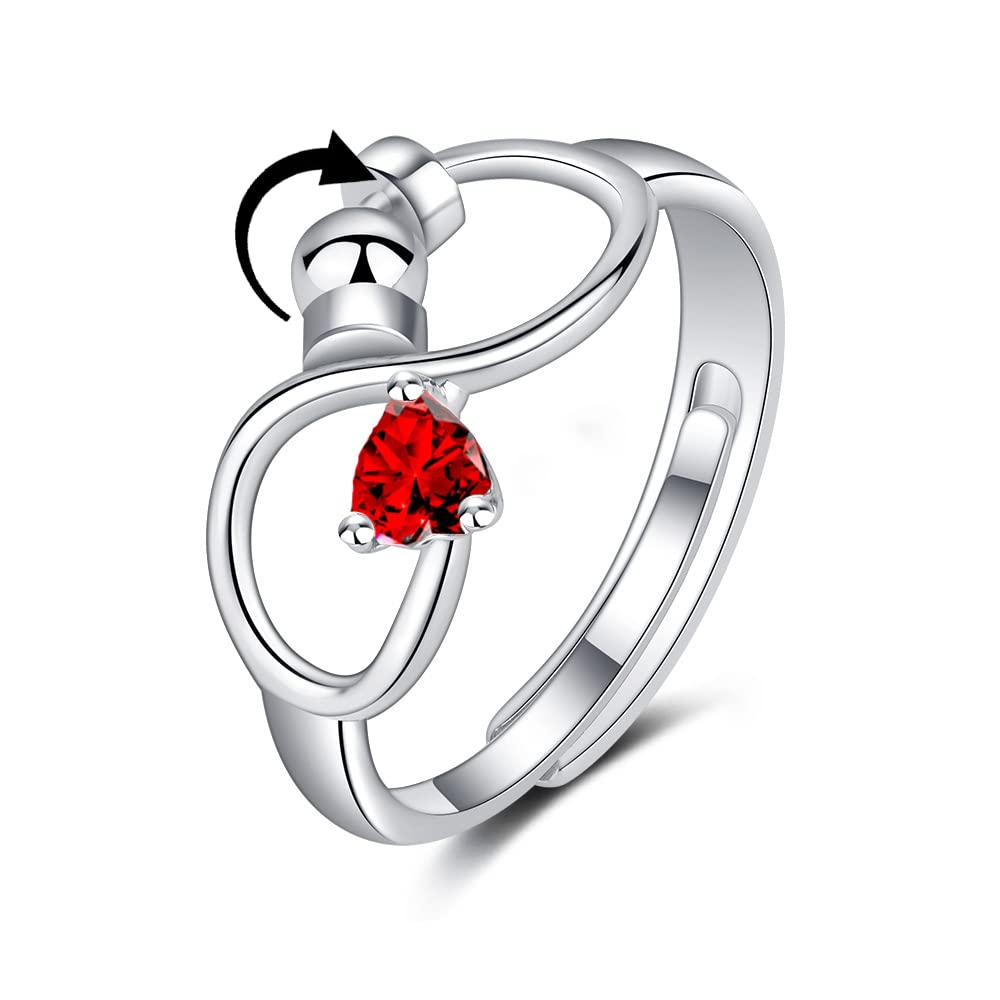 Adjustable Rotating Birthstone Fidget Ring for Women – Anxiety Relief Spinner Ring Birthday Gift — product image 10