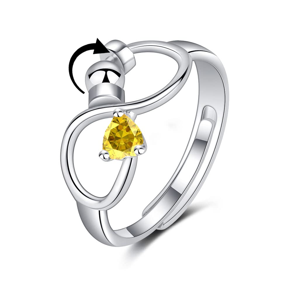 Adjustable Rotating Birthstone Fidget Ring for Women – Anxiety Relief Spinner Ring Birthday Gift — product image 11
