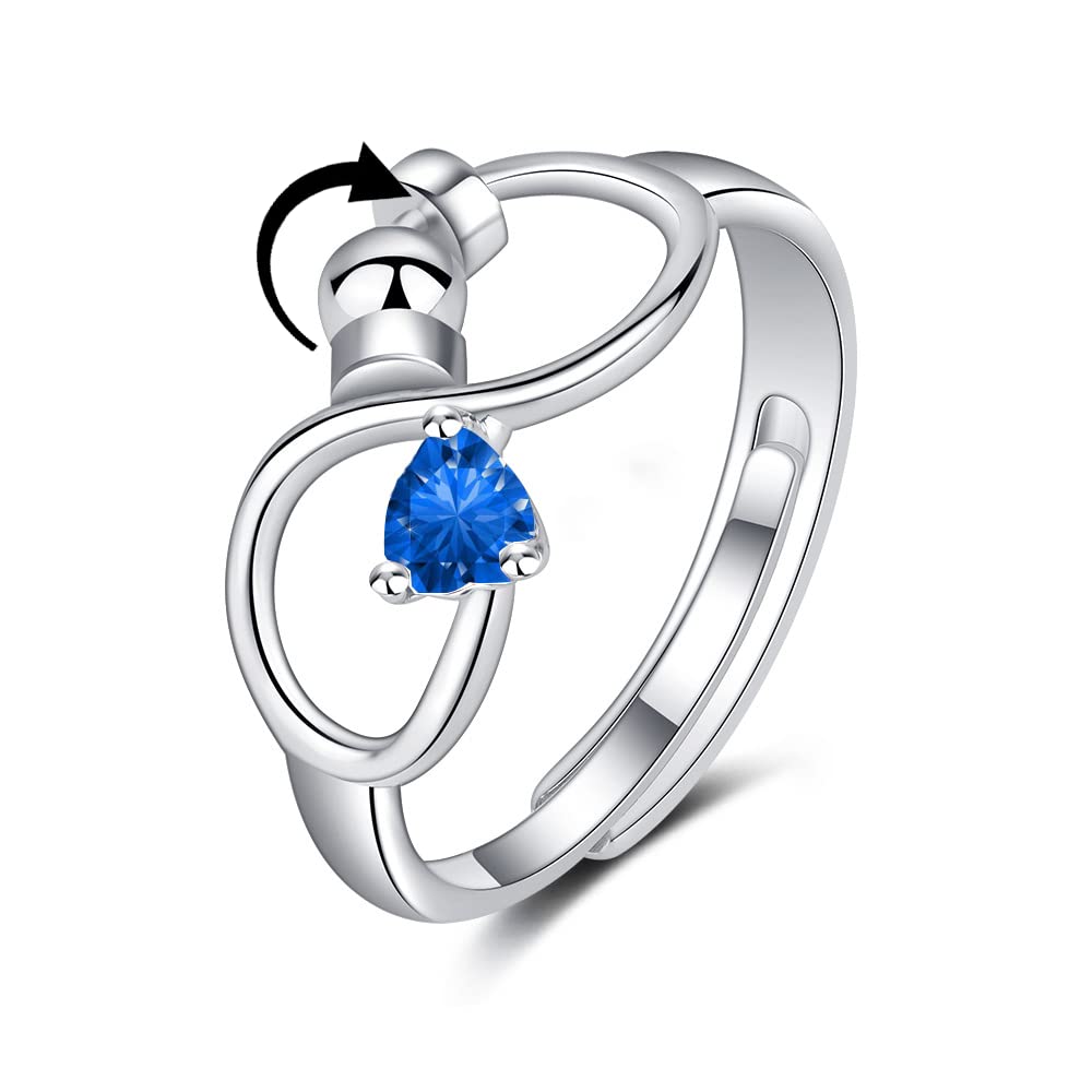 Adjustable Rotating Birthstone Fidget Ring for Women – Anxiety Relief Spinner Ring Birthday Gift — product image 12