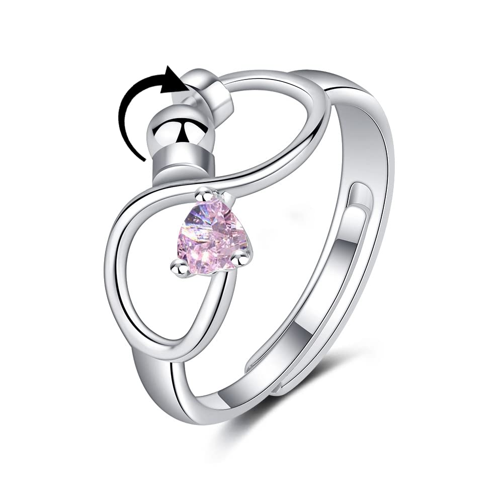 Adjustable Rotating Birthstone Fidget Ring for Women – Anxiety Relief Spinner Ring Birthday Gift — product image 14