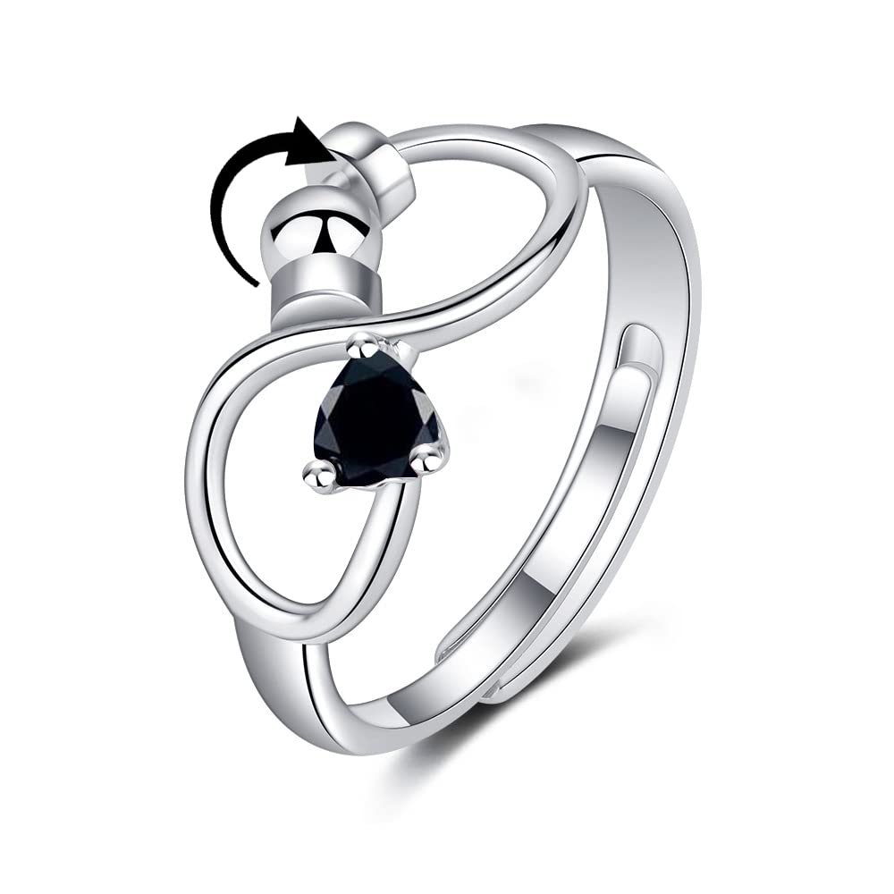 Adjustable Rotating Birthstone Fidget Ring for Women – Anxiety Relief Spinner Ring Birthday Gift — product image 15