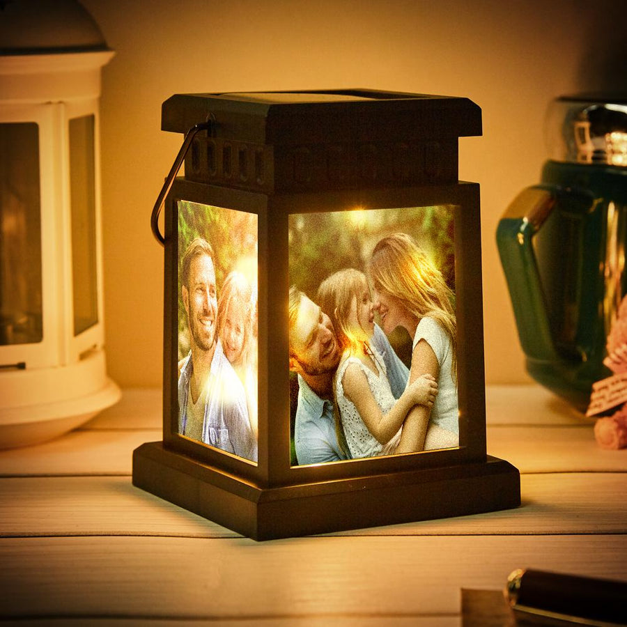 Anniversary Gifts for Couple, Personalized Photo Lantern Nightlight Lamp Memorial Lamp Solar Garden Light — product image