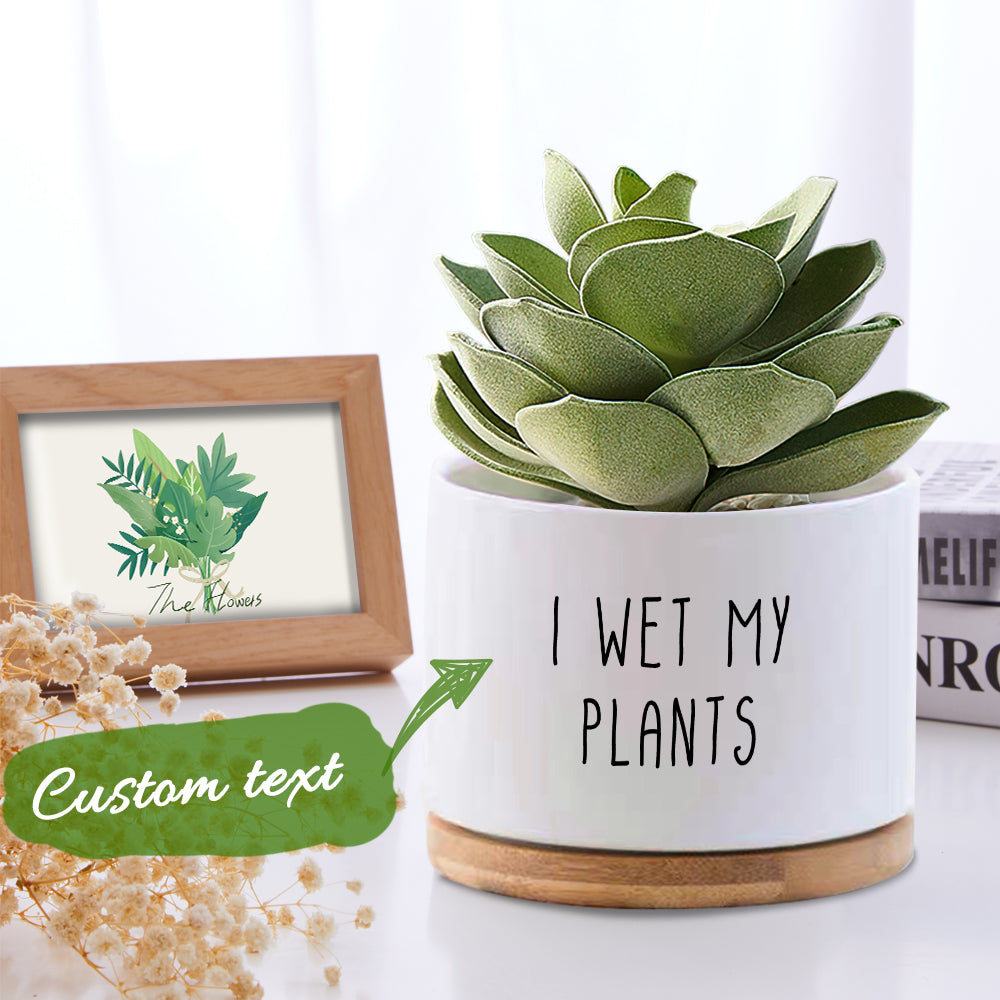 Custom Flower Planter Pot Personalized Text Ceramic Succulent Plant Pot — product image
