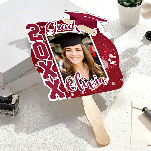 2026 Personalized Multicolor Grad Graduation Photo Fan with Name Photo Props Graduation Gift for Graduate — product image 7