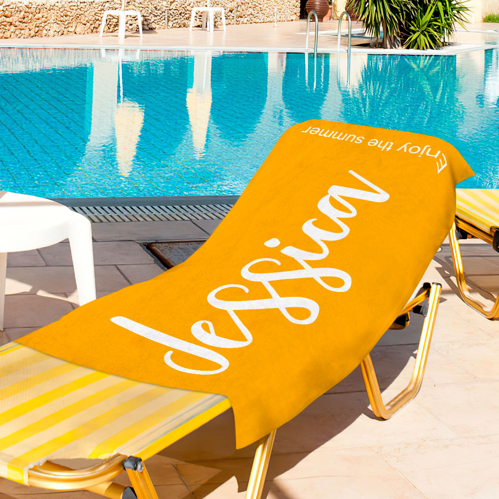 Personalized Beach Towel Custom Name Text Pool Bath Towel — product image 2