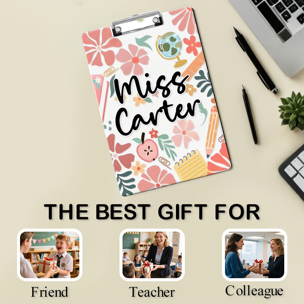 Custom Text Name Folder with Floral Stationery Design – Teacher's Day & Back to School Gift — product image 2