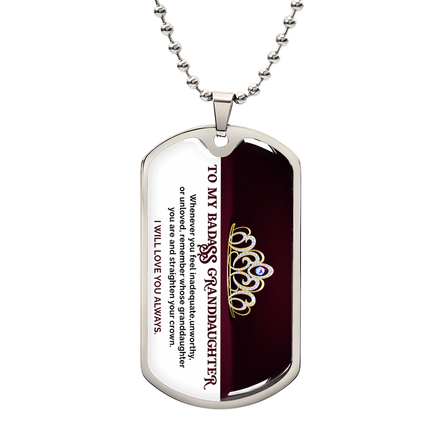 My Badass Granddaughter - Dog Tag Necklace — product image