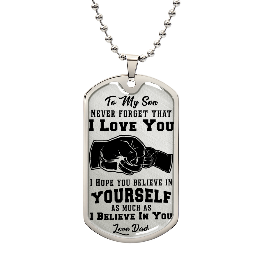 Never Forget I Love You - Dog Tag Necklace — product image