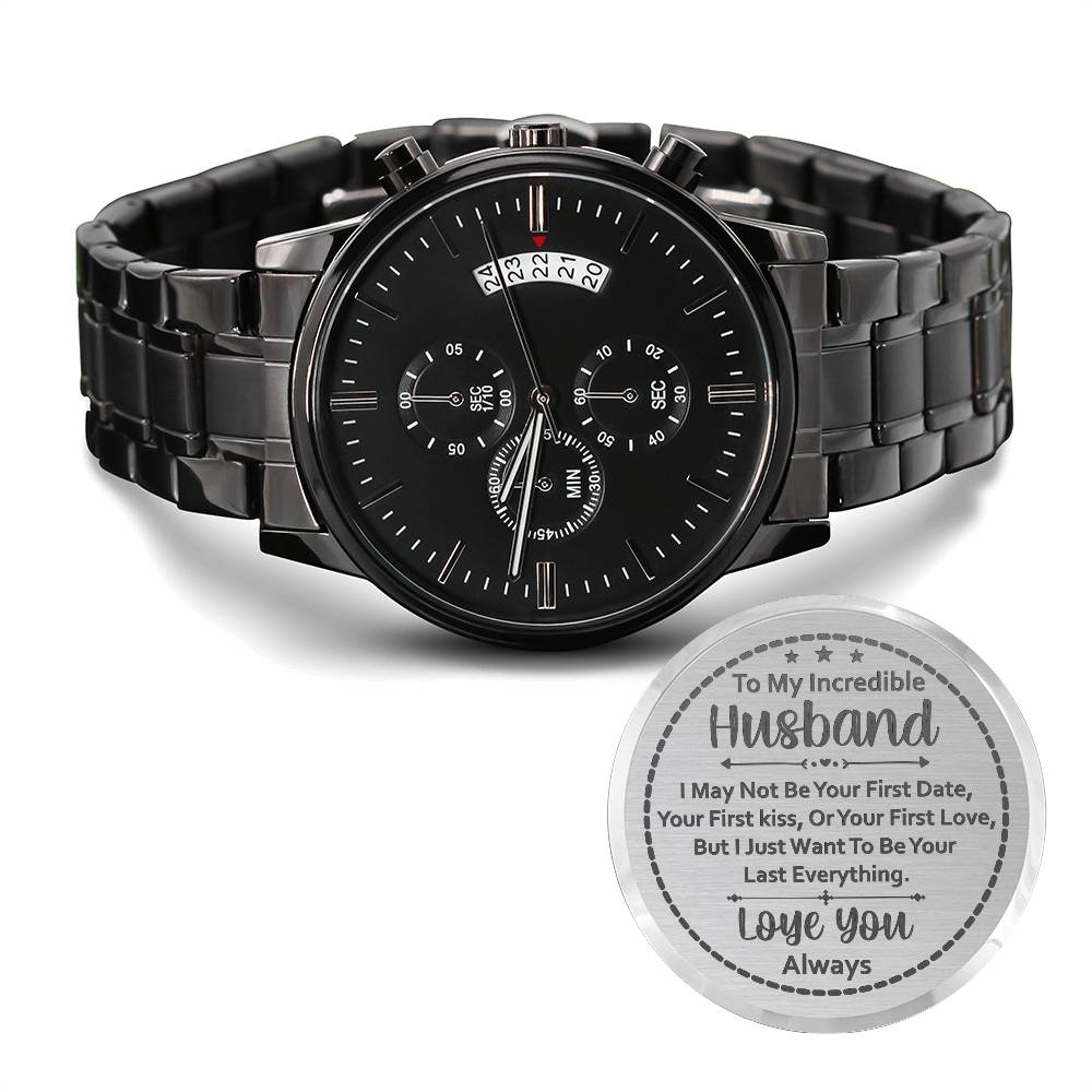To My Husband Your Last Everything (Charcoal Black) – Men's Watch — product image