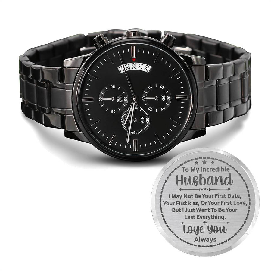 To My Husband Your Last Everything (Charcoal Black) – Men's Watch — product image