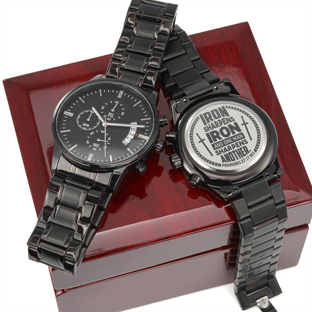 Iron Sharpens Iron (Proverbs 2717) – Men's Watch — product image 2