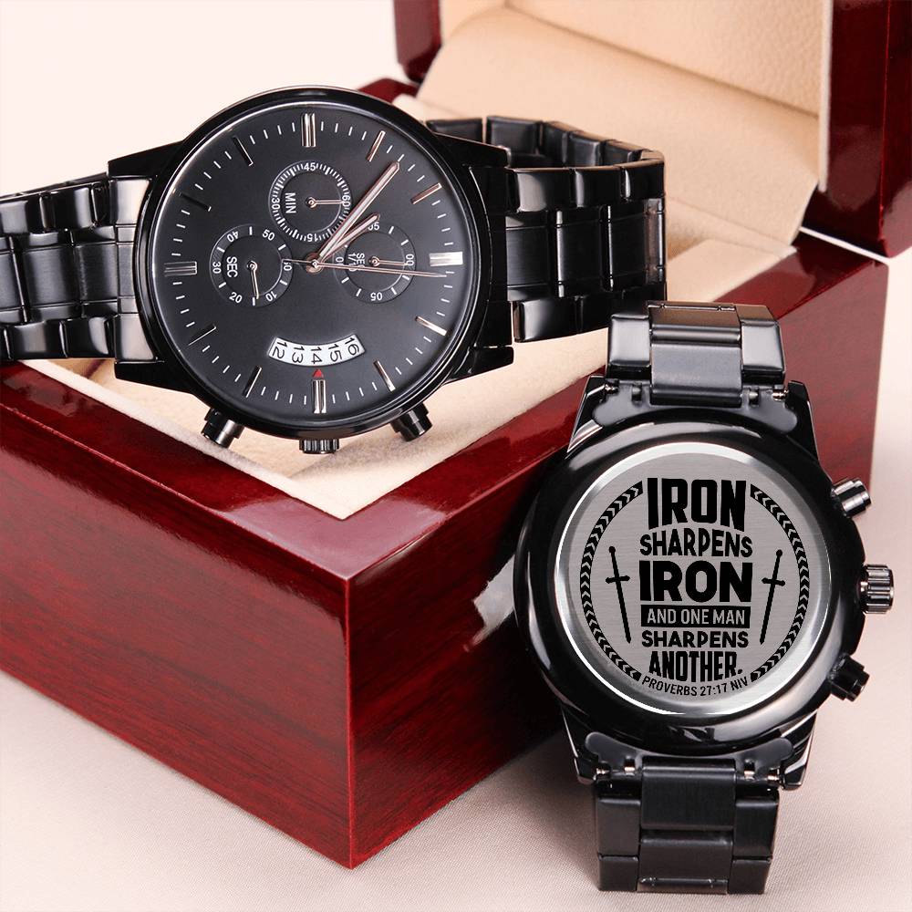 Iron Sharpens Iron (Proverbs 2717) – Men's Watch — product image 3