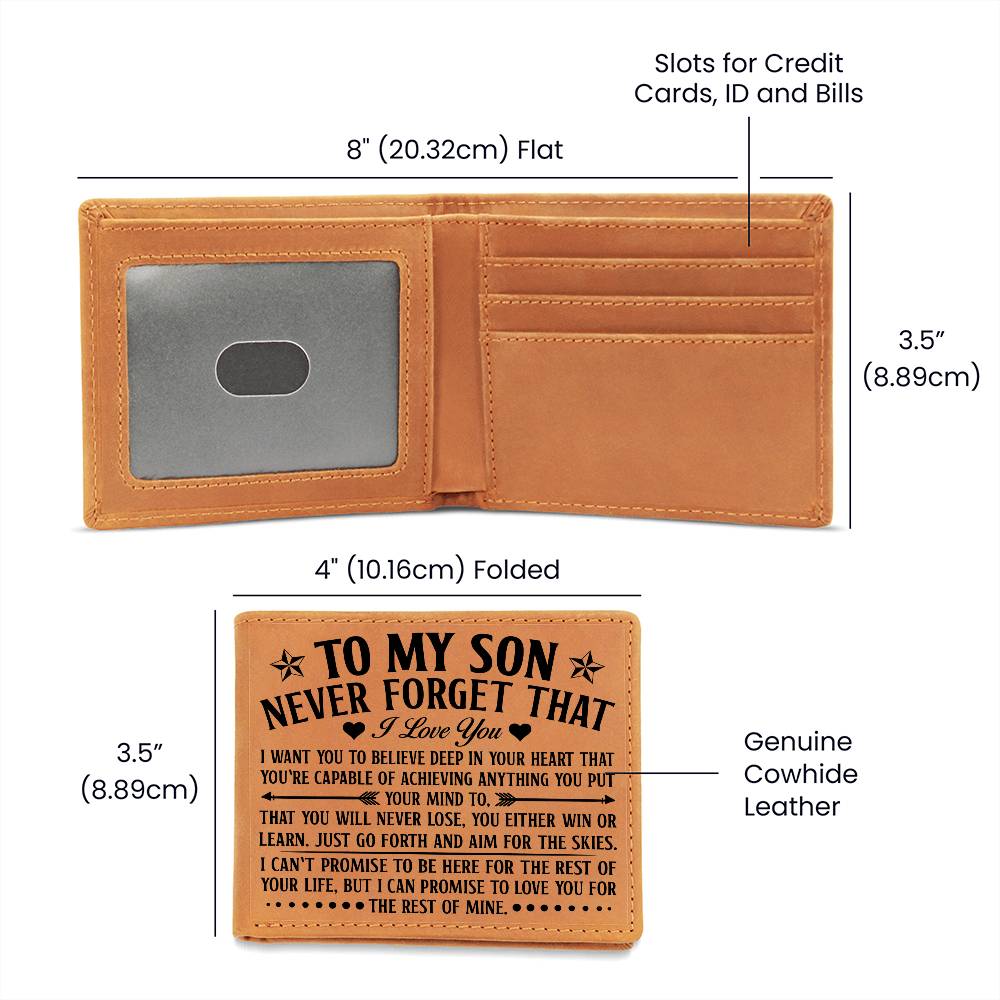 To My Son Skies (Black) – Leather Wallet — product image 2