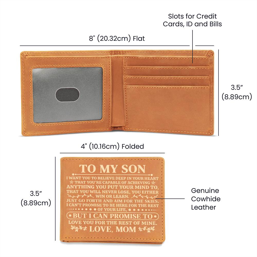 To My Son Promise (Yellow) – Leather Wallet — product image 2