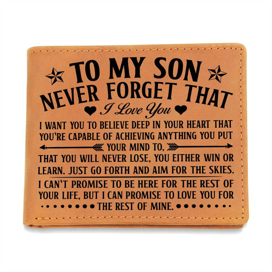 To My Son Skies (Black) – Leather Wallet — product image