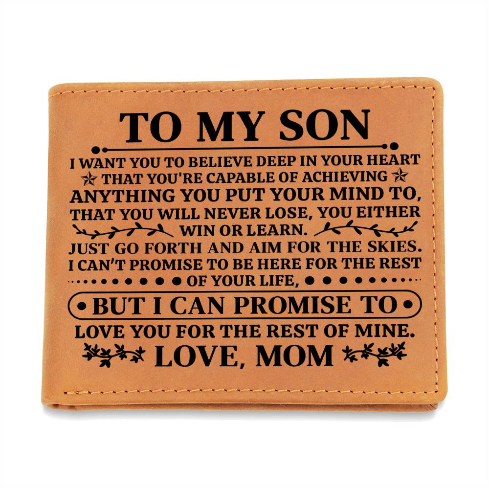 To My Son Promise (Black) – Leather Wallet — product image