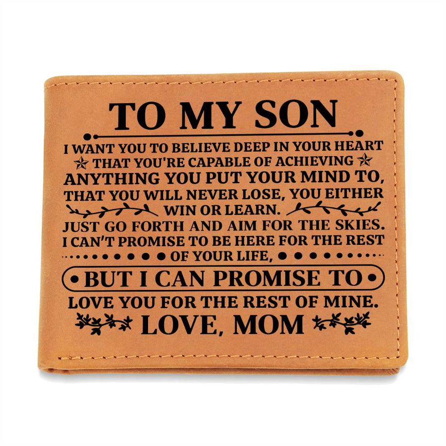 To My Son Promise (Black) – Leather Wallet — product image