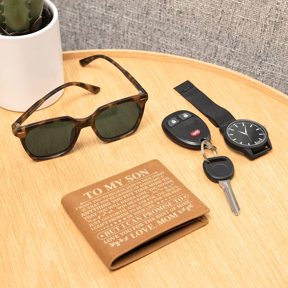 To My Son Promise (Yellow) – Leather Wallet — product image 3