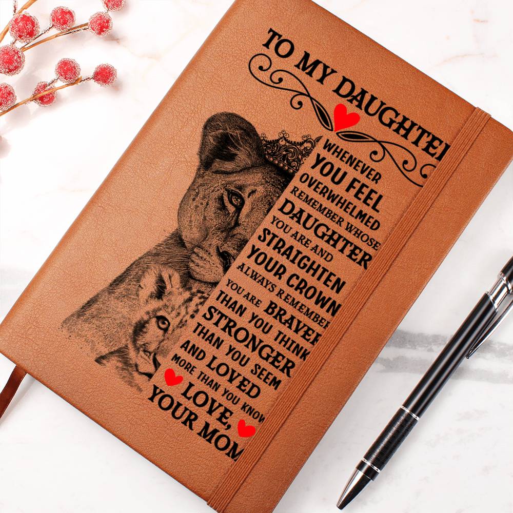 To My Daughter Lion Crown – Leather Journal — product image 3