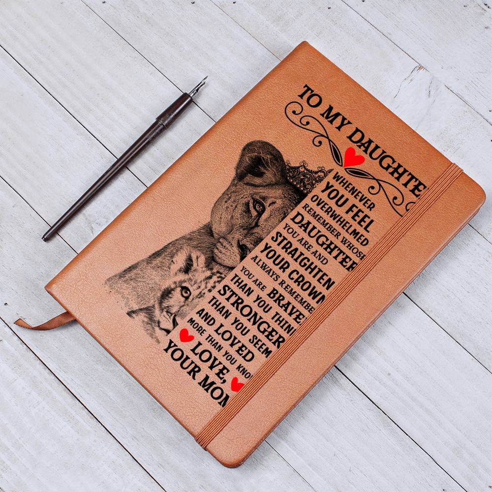 To My Daughter Lion Crown – Leather Journal — product image 2