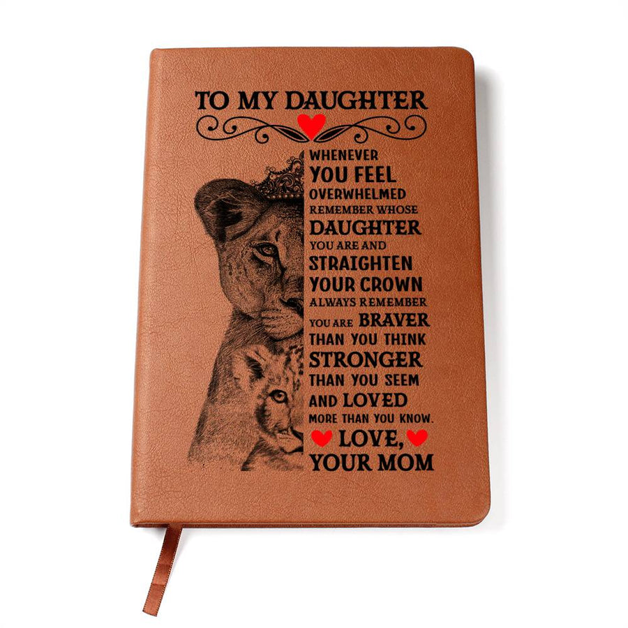 To My Daughter Lion Crown – Leather Journal — product image