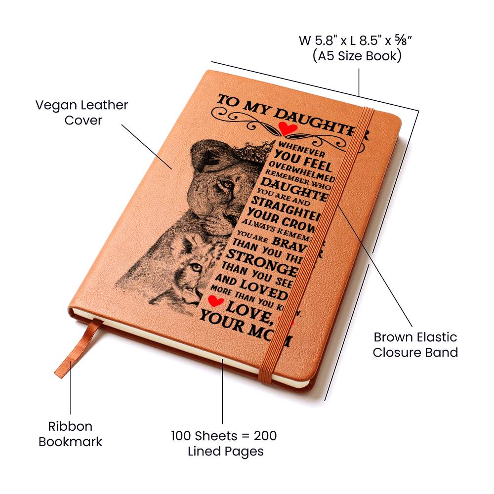 To My Daughter Lion Crown – Leather Journal — product image 8