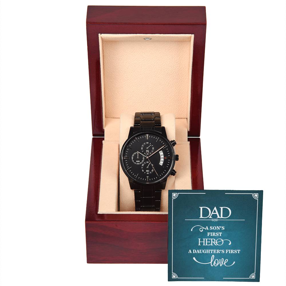 A Son's First Hero - Black Chronograph Watch — product image 2