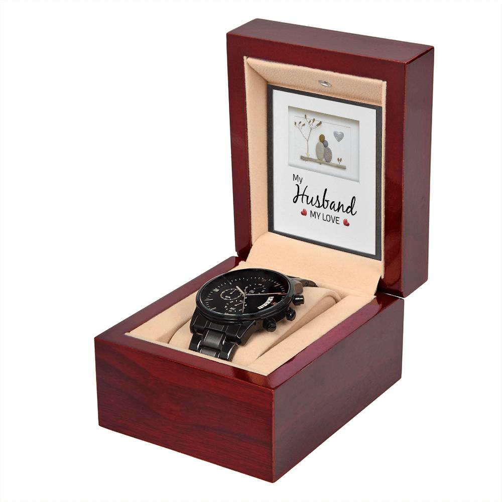 My Husband My Love - Black Chronograph Watch — product image 2