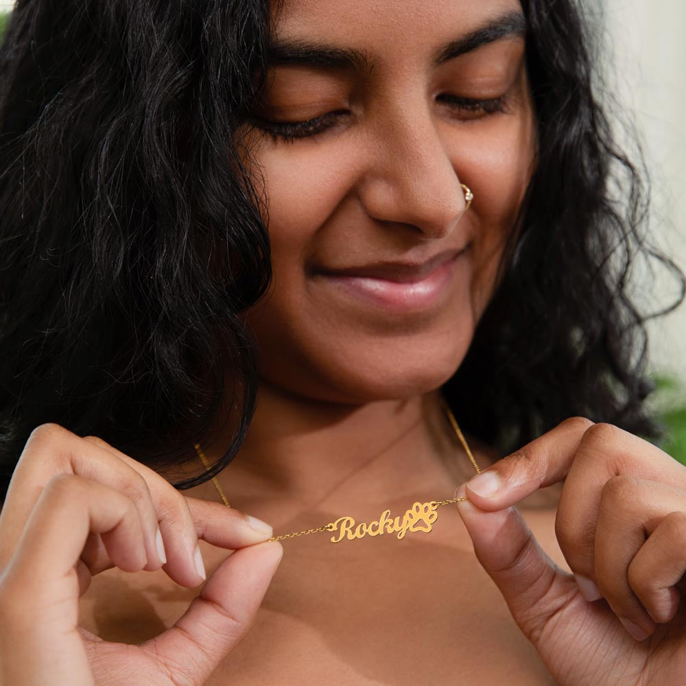 Classic Paw Print Name Necklace — product image 4